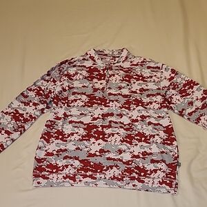 Red and Gray Camouflage Men's Lightweight Jacket